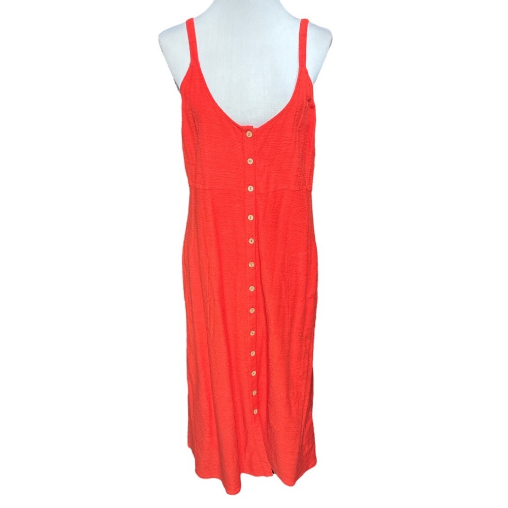 Lucky Brand Button Down Midi Tank Dress Orange Size Large